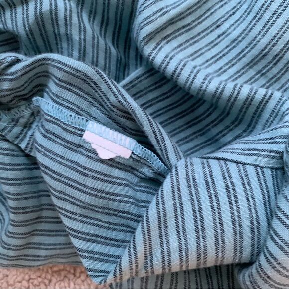 CP Shades Turquoise Stripe Button Down Marella Tunic Top Sz XS PW6 - Picture 7 of 7